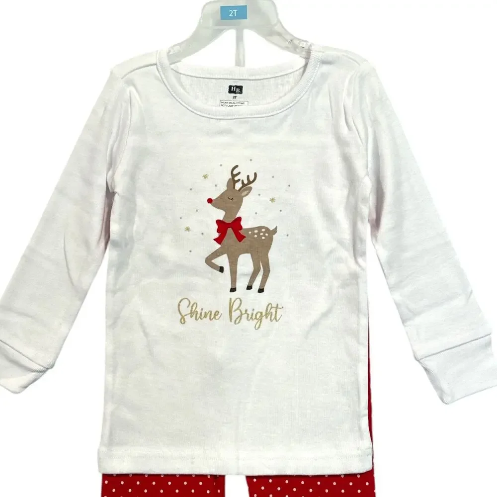 Hudson Baby 2T Christmas Pajama Set Rudolph Reindeer 2 Piece Cotton NWT